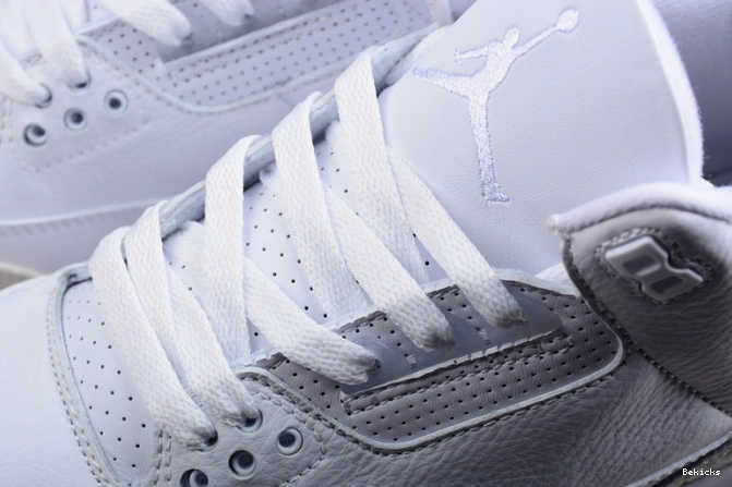 Cheap BK jordan white 136064-111 retro 3 air triple 1119